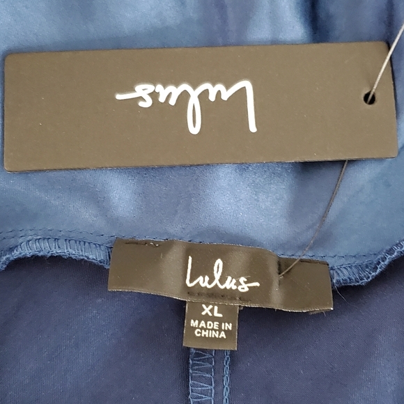 Lulus Incredible Love Satin Cowl Back Slip Dress Size XL Midi Babydoll Femme NEW - Picture 13 of 14